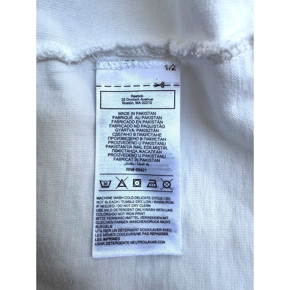 ANINE BING x Reebok Chalk Cotton Athletic Elbow-length Sleeves T-shirt Size L - Picture 10 of 11